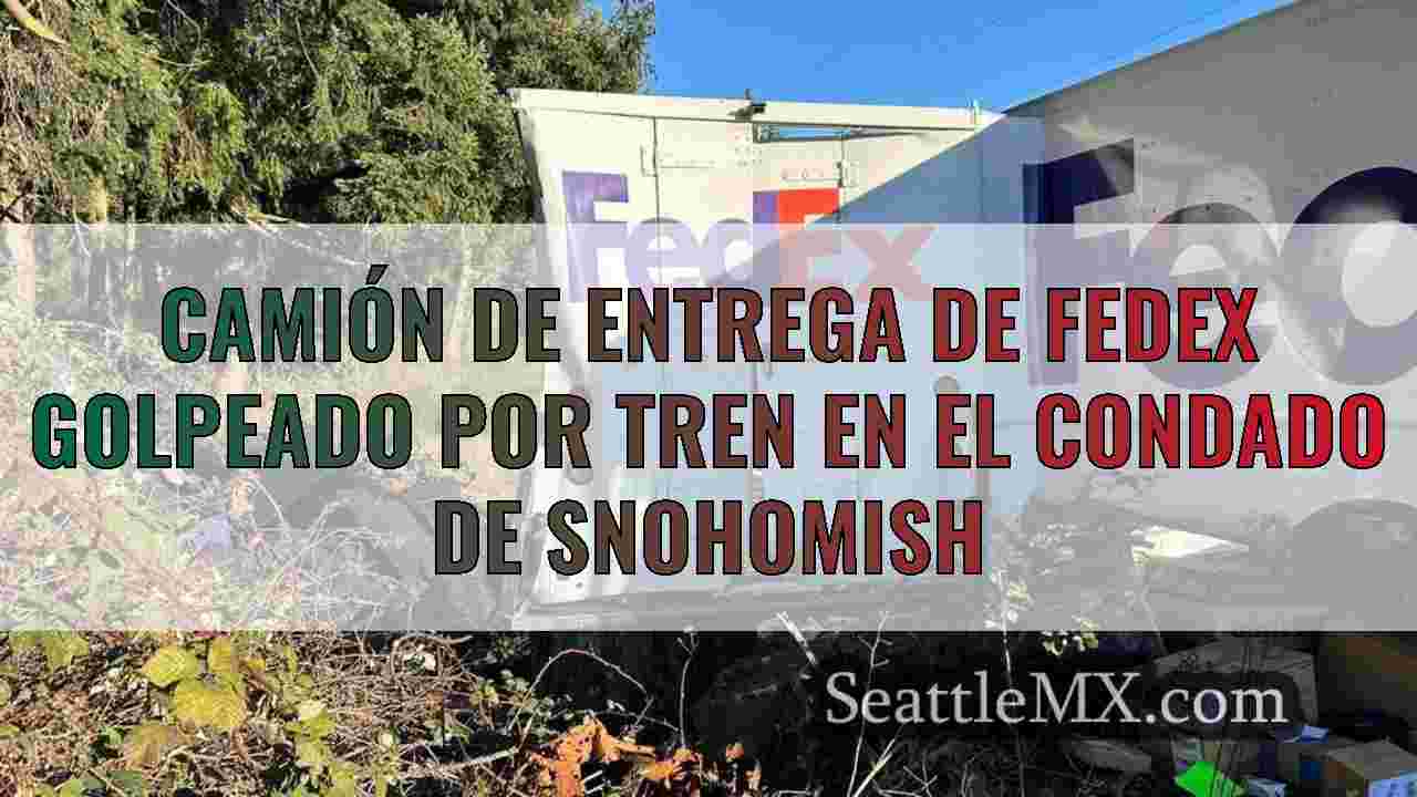Camión de entrega de FedEx golpeado por