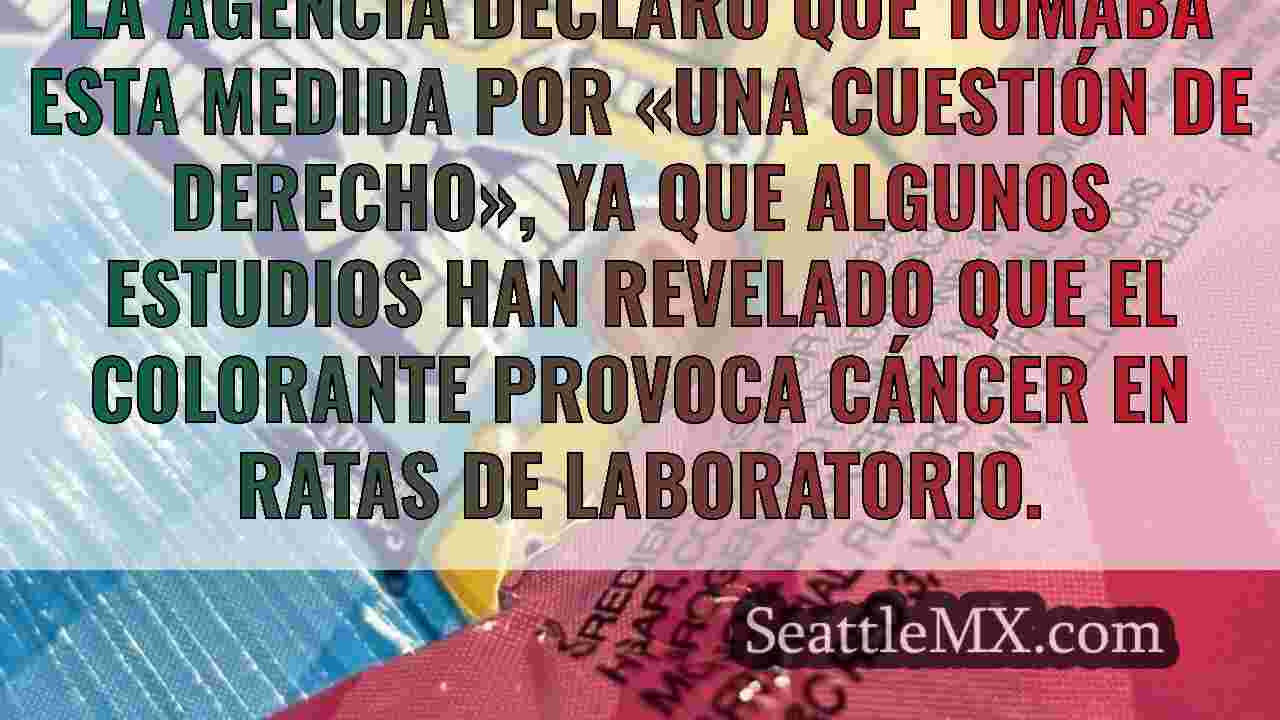 La FDA prohíbe el colorante rojo nº 3