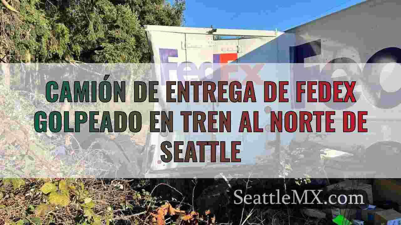Camión de entrega de FedEx golpeado en