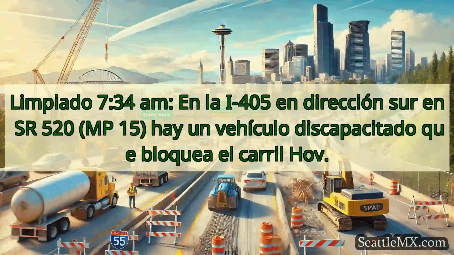 Noticias de transporte de Seattle Limpiado 7:34 am: En la I-405 en