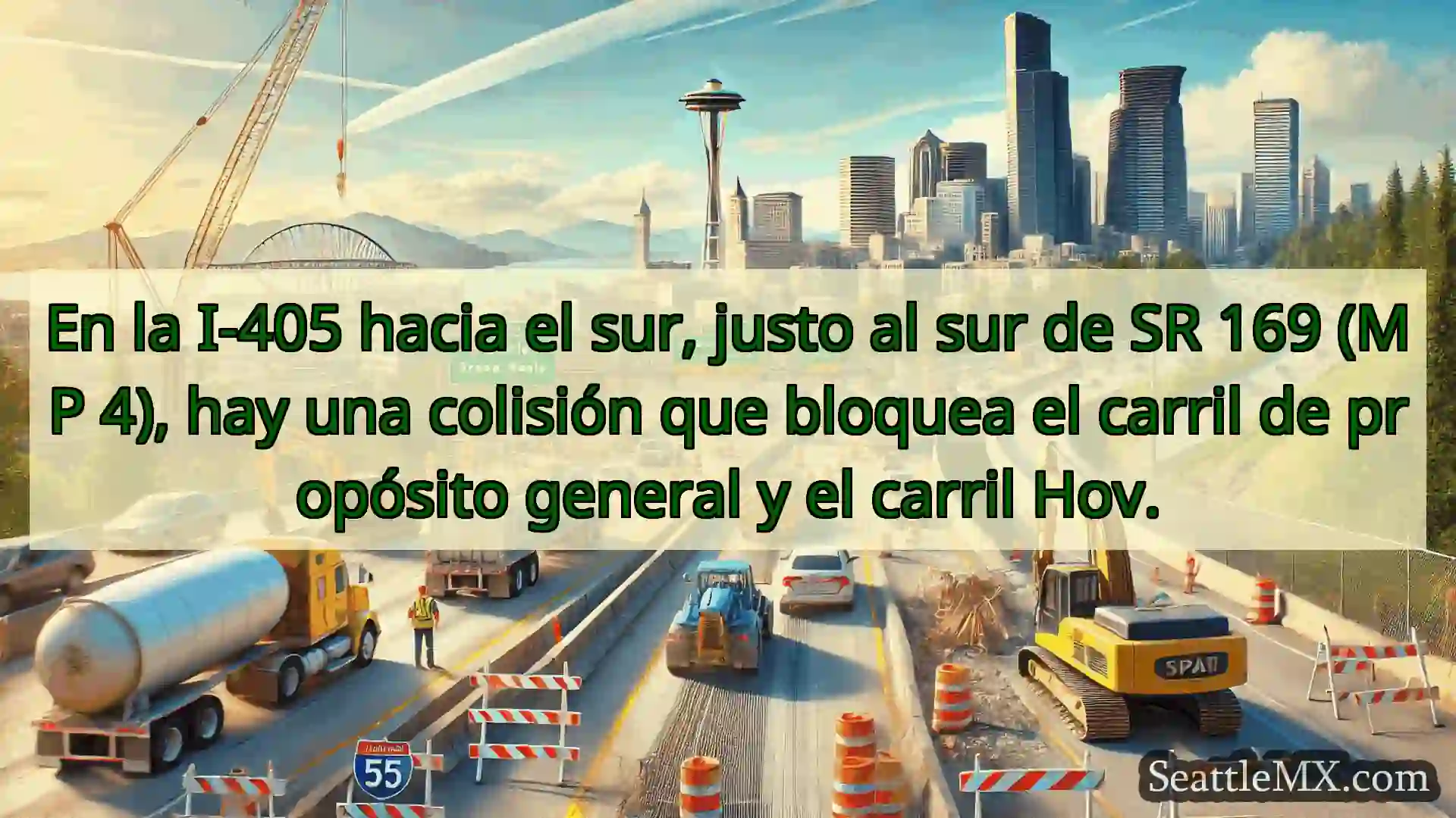 Noticias de transporte de Seattle En la I-405 hacia el sur, justo al