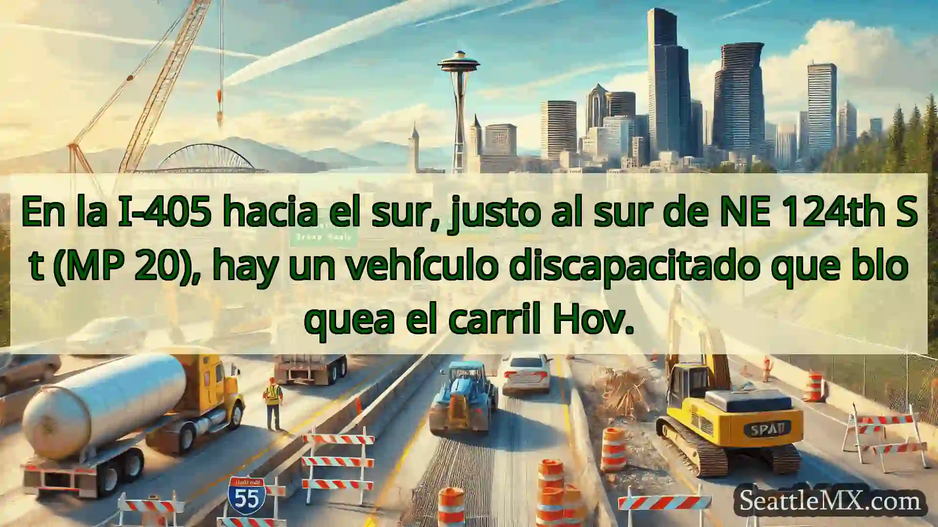 Noticias de transporte de Seattle En la I-405 hacia el sur, justo al