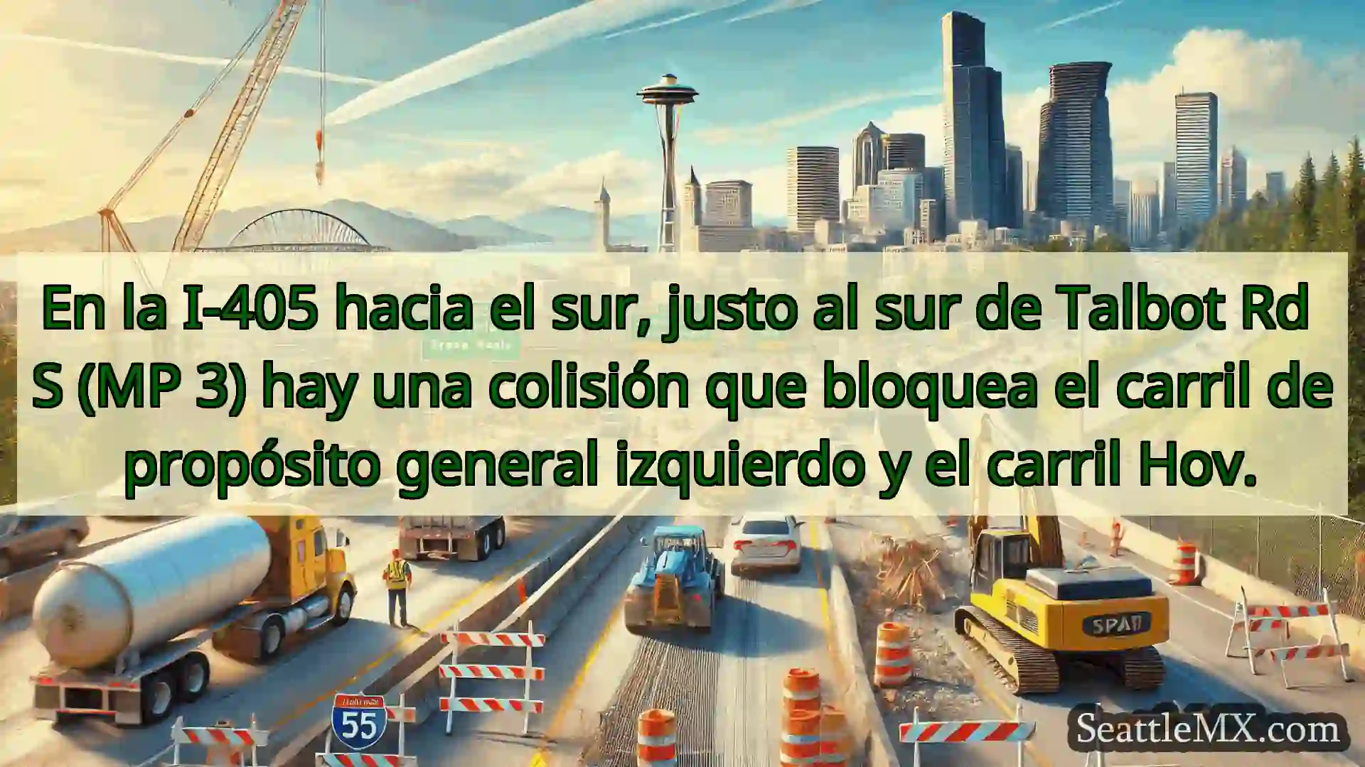 Noticias de transporte de Seattle En la I-405 hacia el sur, justo al