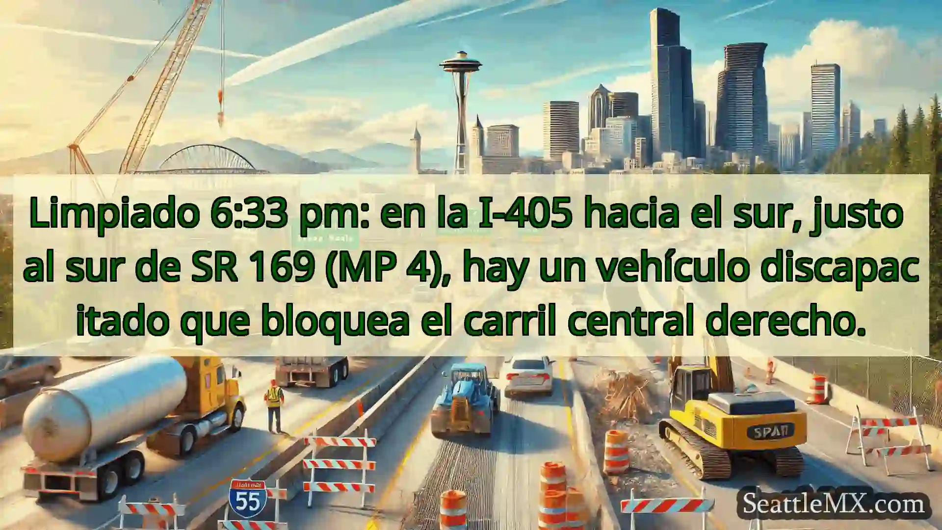 Noticias de transporte de Seattle Limpiado 6:33 pm: en la I-405