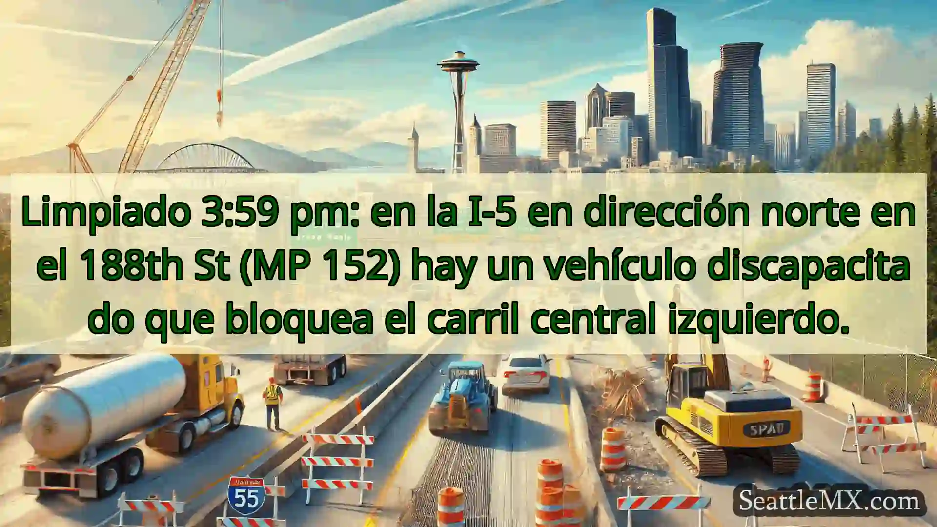Noticias de transporte de Seattle Limpiado 3:59 pm: en la I-5 en