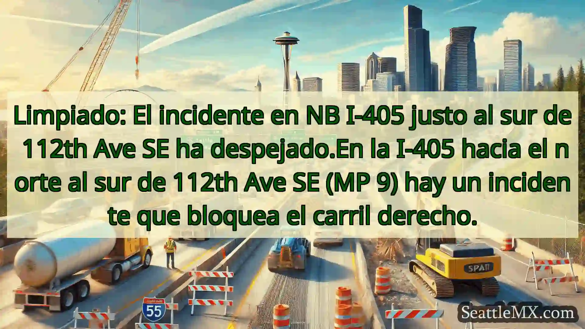 Noticias de transporte de Seattle Limpiado: El incidente en NB I-405