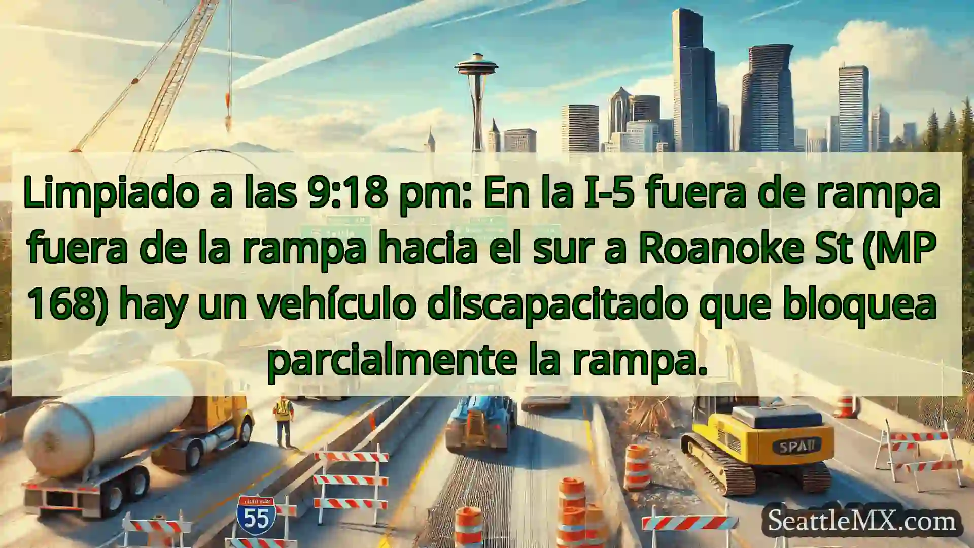 Noticias de transporte de Seattle Limpiado a las 9:18 pm: En la I-5