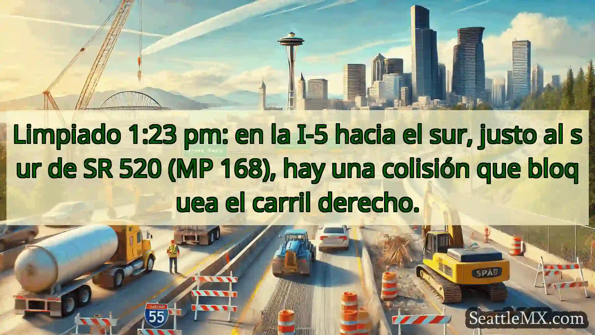 Noticias de transporte de Seattle Limpiado 1:23 pm: en la I-5 hacia