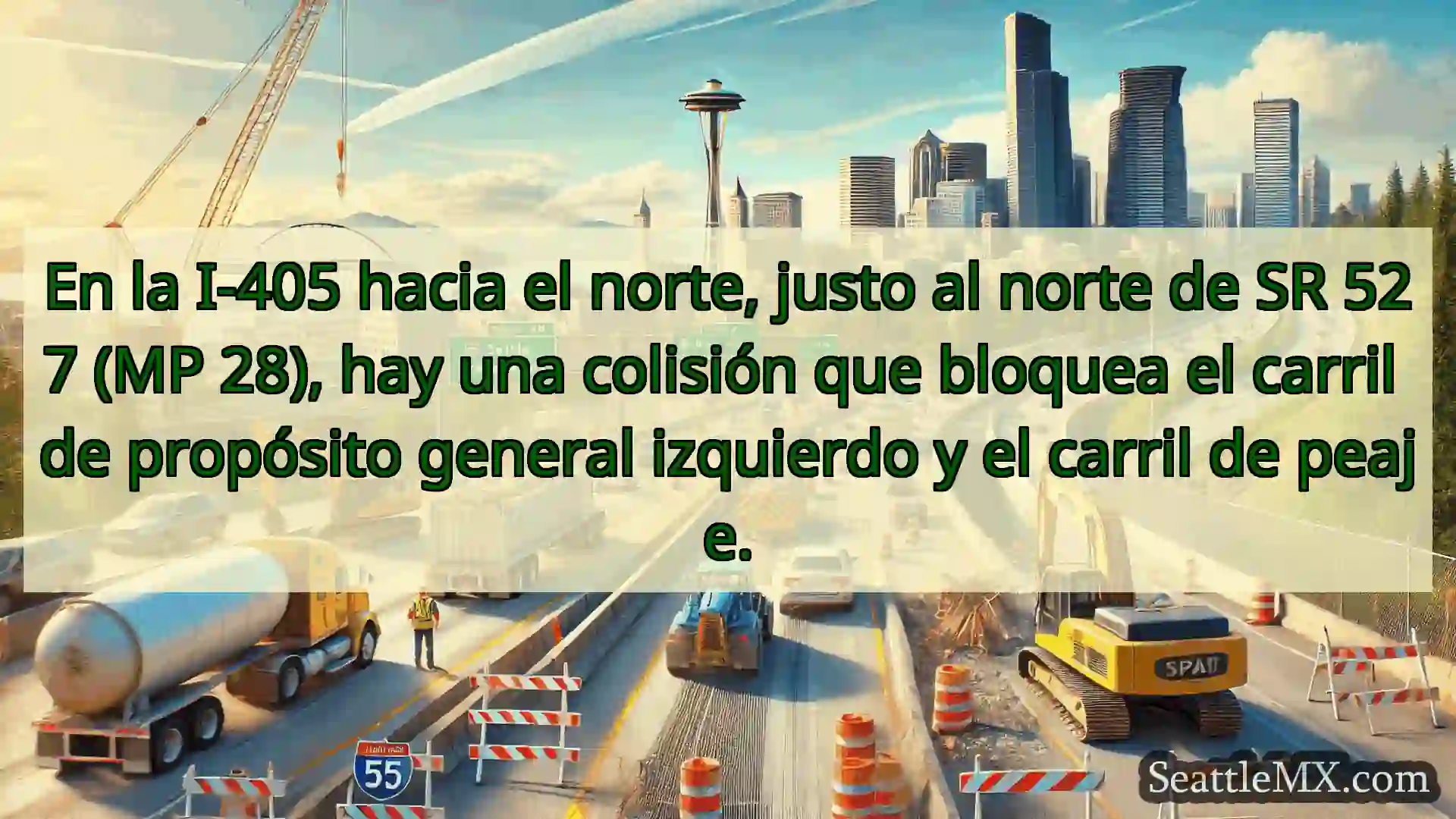 Noticias de transporte de Seattle En la I-405 hacia el norte, justo
