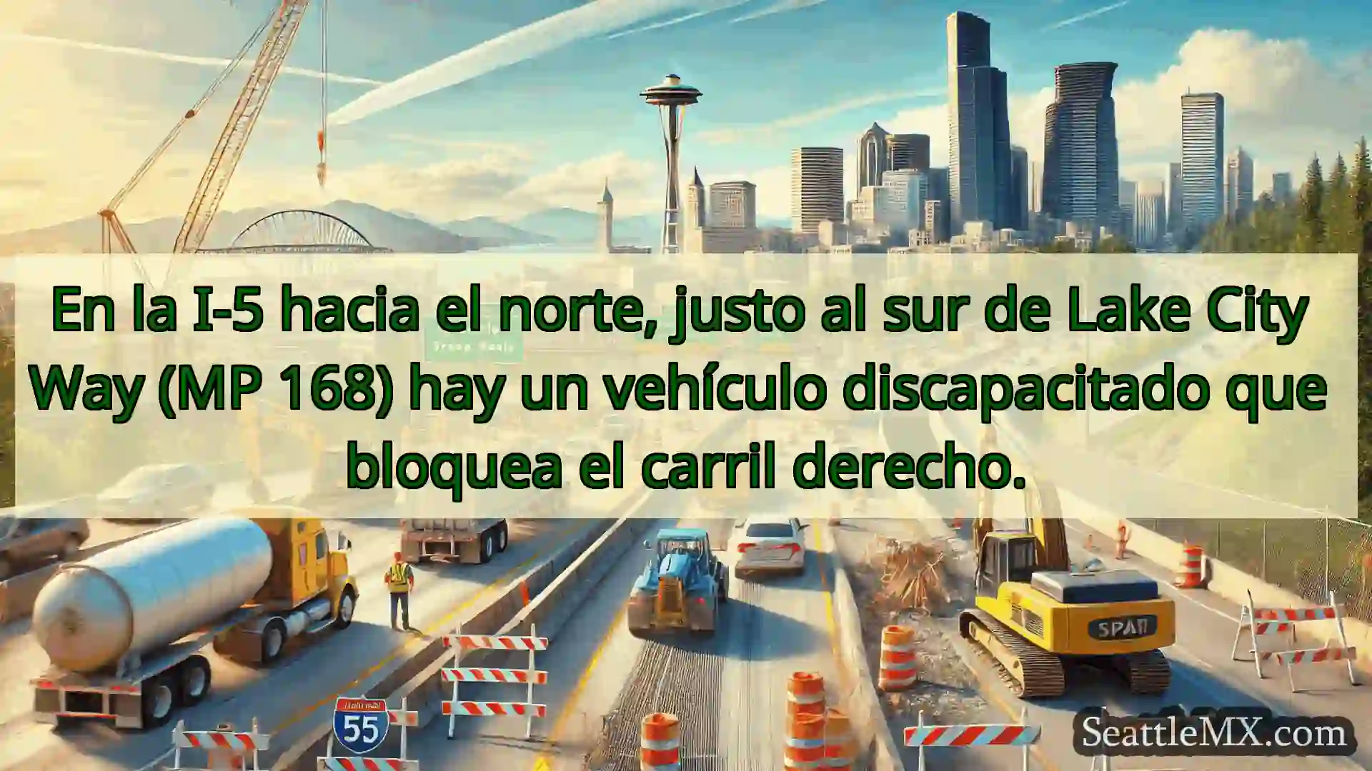 En la I-5 hacia el norte, justo al sur de Lake
