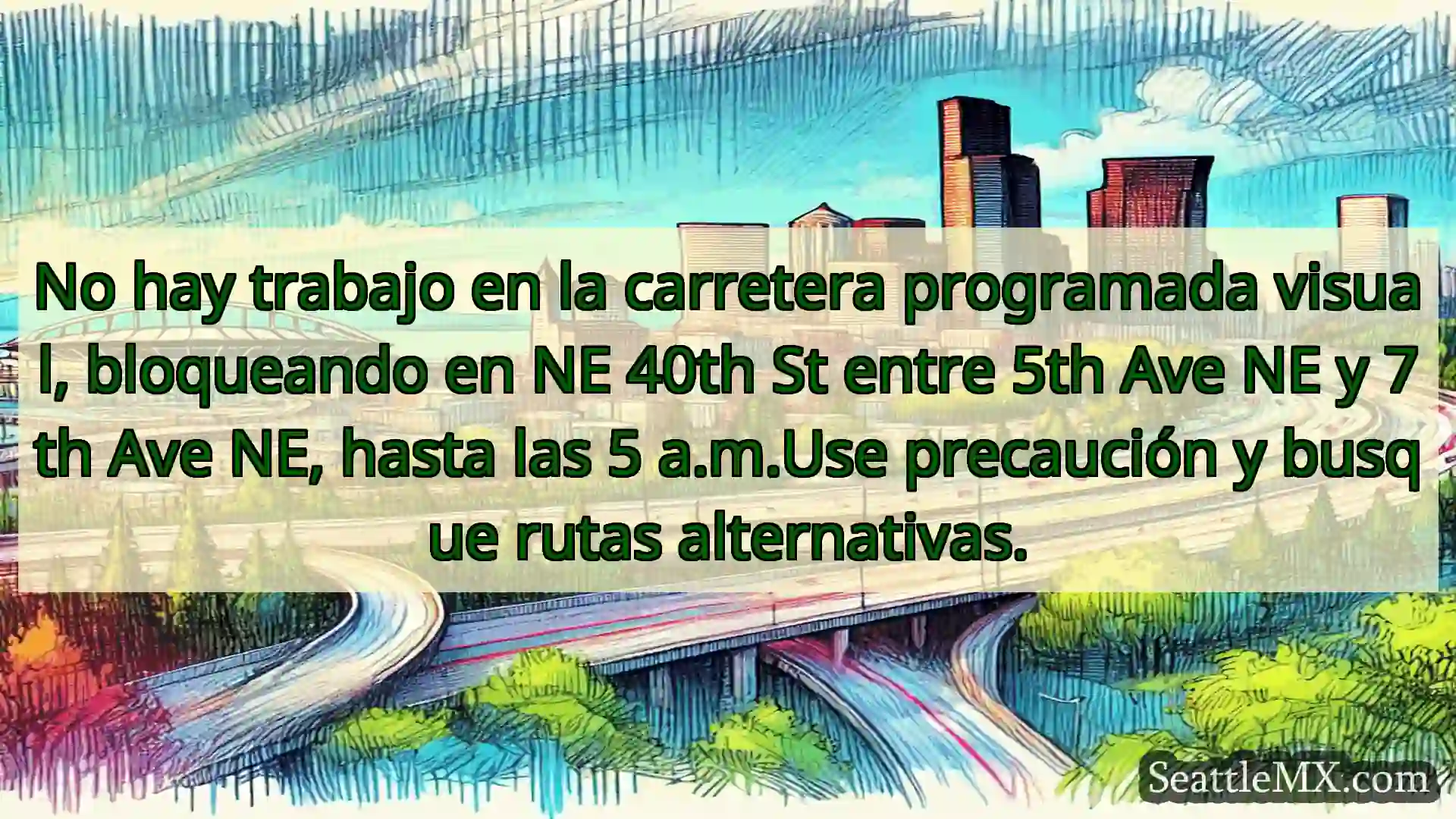No hay trabajo en la carretera programada visual,