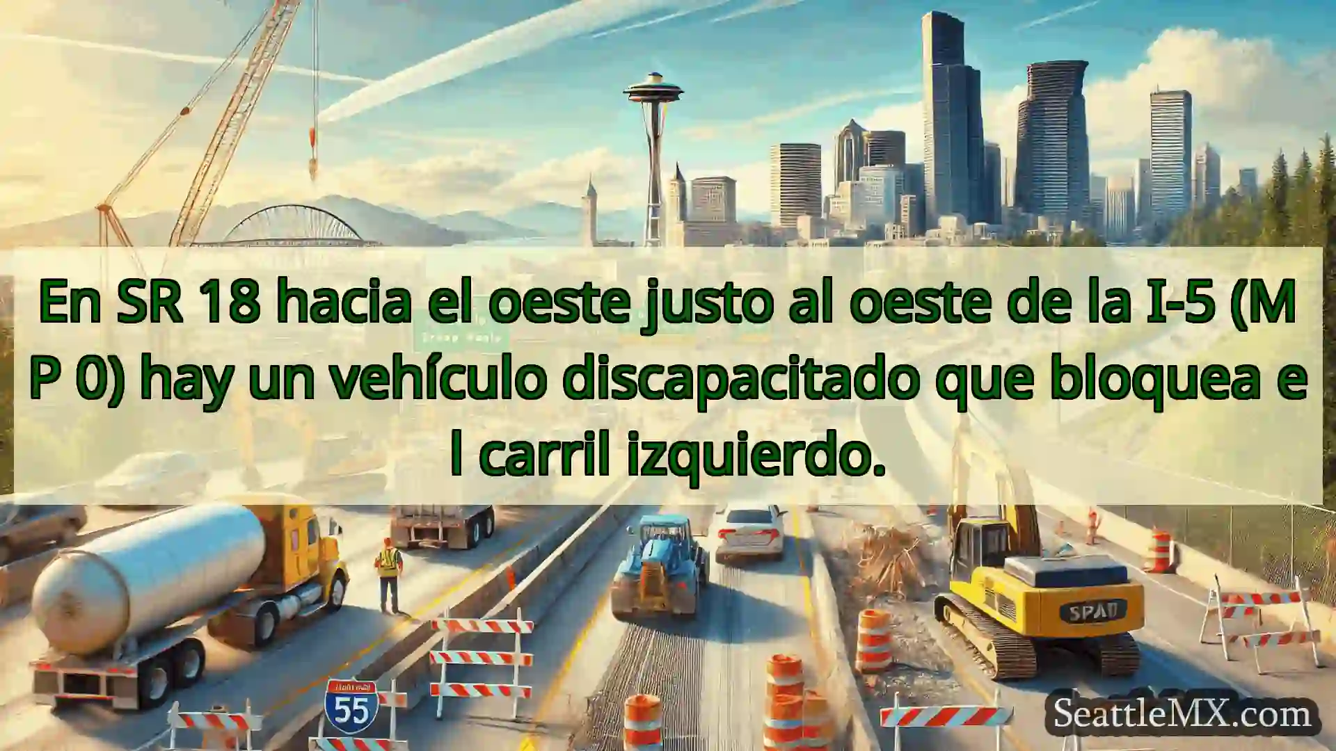 En SR 18 hacia el oeste justo al oeste de la I-5