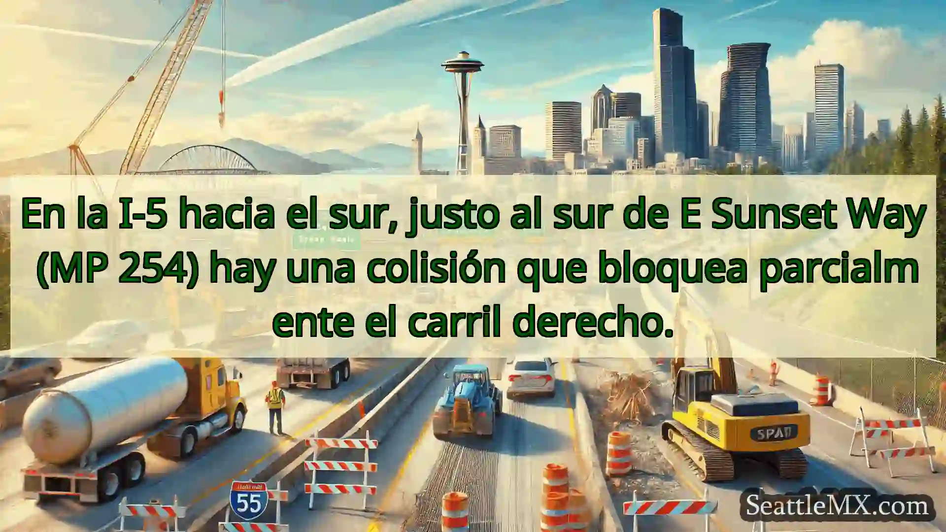 En la I-5 hacia el sur, justo al sur de E Sunset