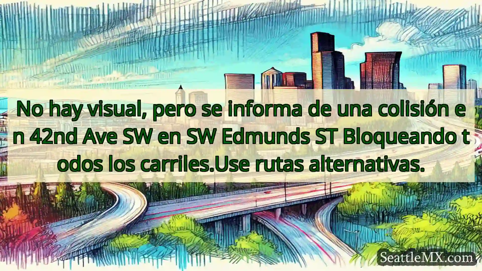 No hay visual, pero se informa de una colisión en