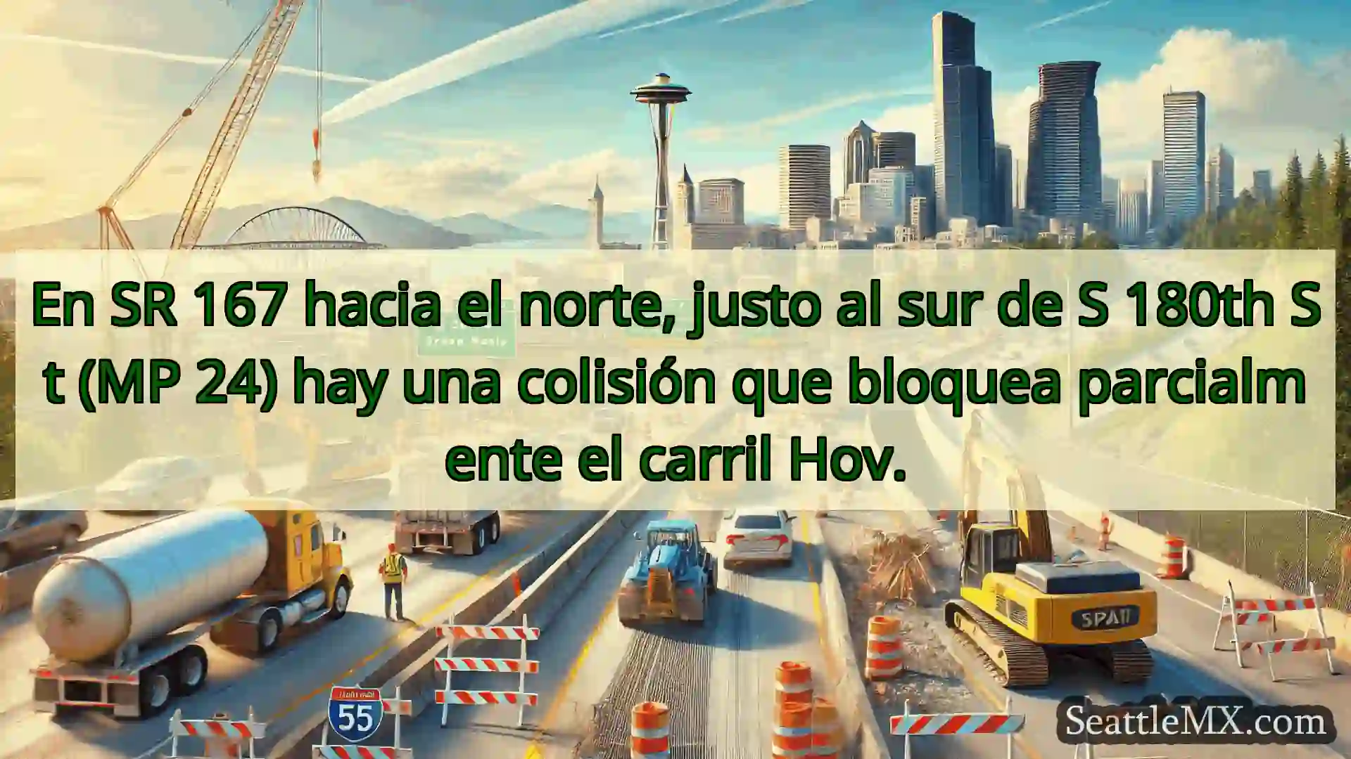 En SR 167 hacia el norte, justo al sur de S 180th