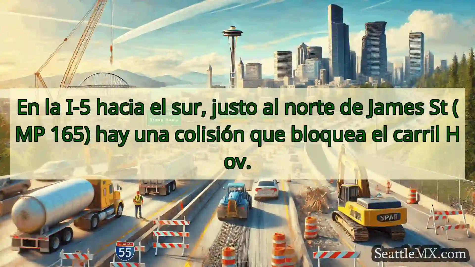 En la I-5 hacia el sur, justo al norte de James