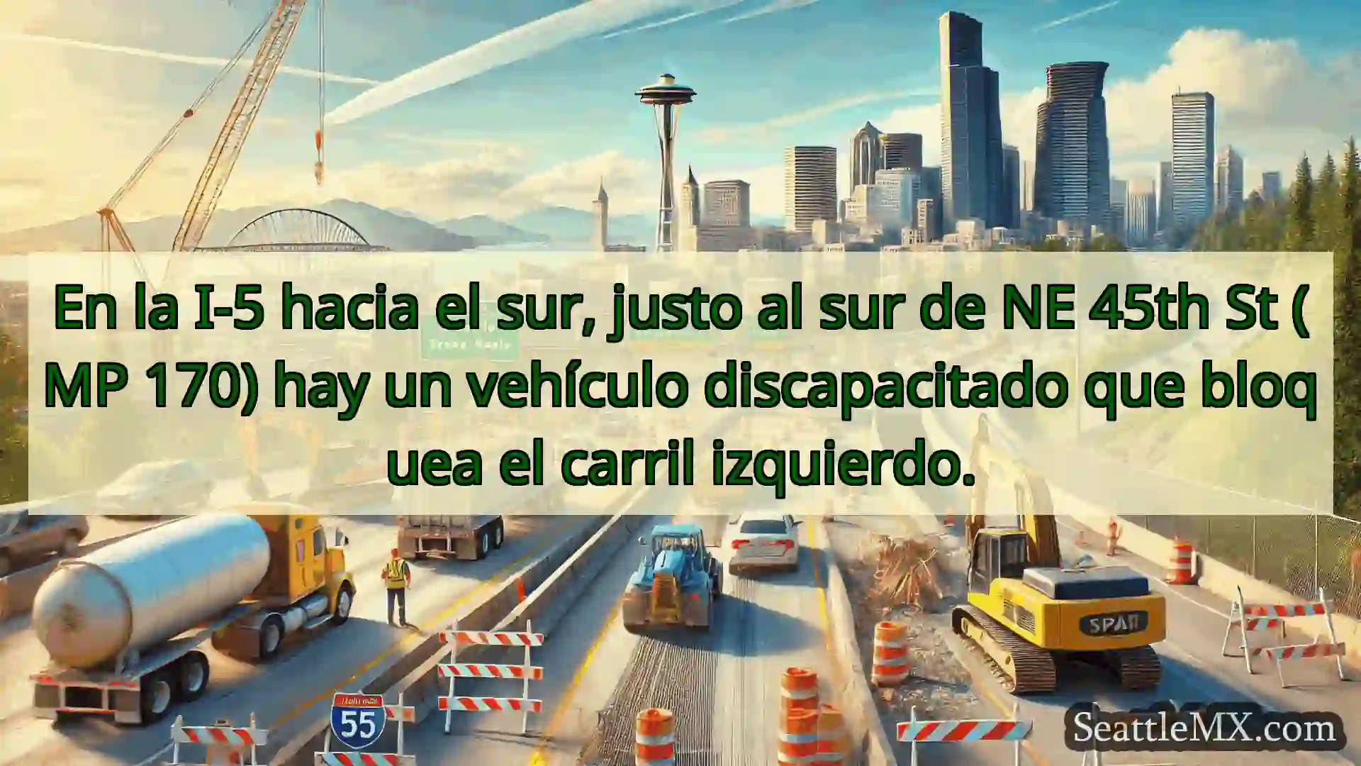 En la I-5 hacia el sur, justo al sur de NE 45th