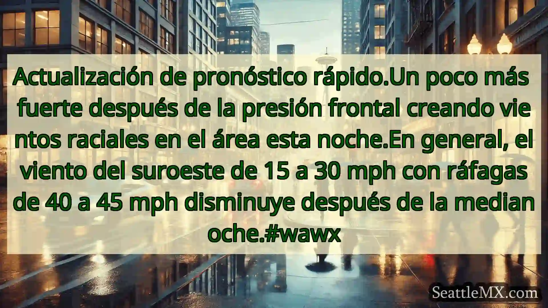 Actualización de pronóstico rápido.Un poco más