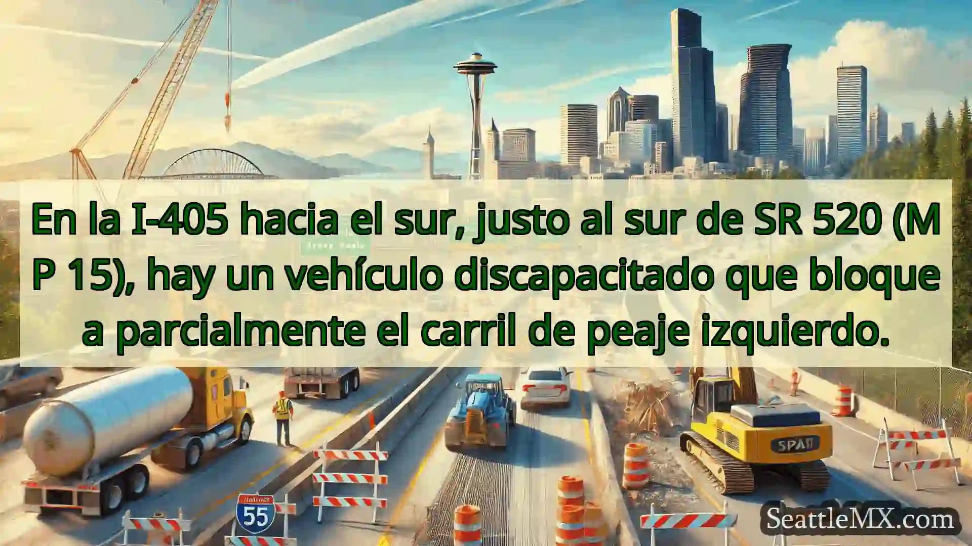 En la I-405 hacia el sur, justo al sur de SR 520