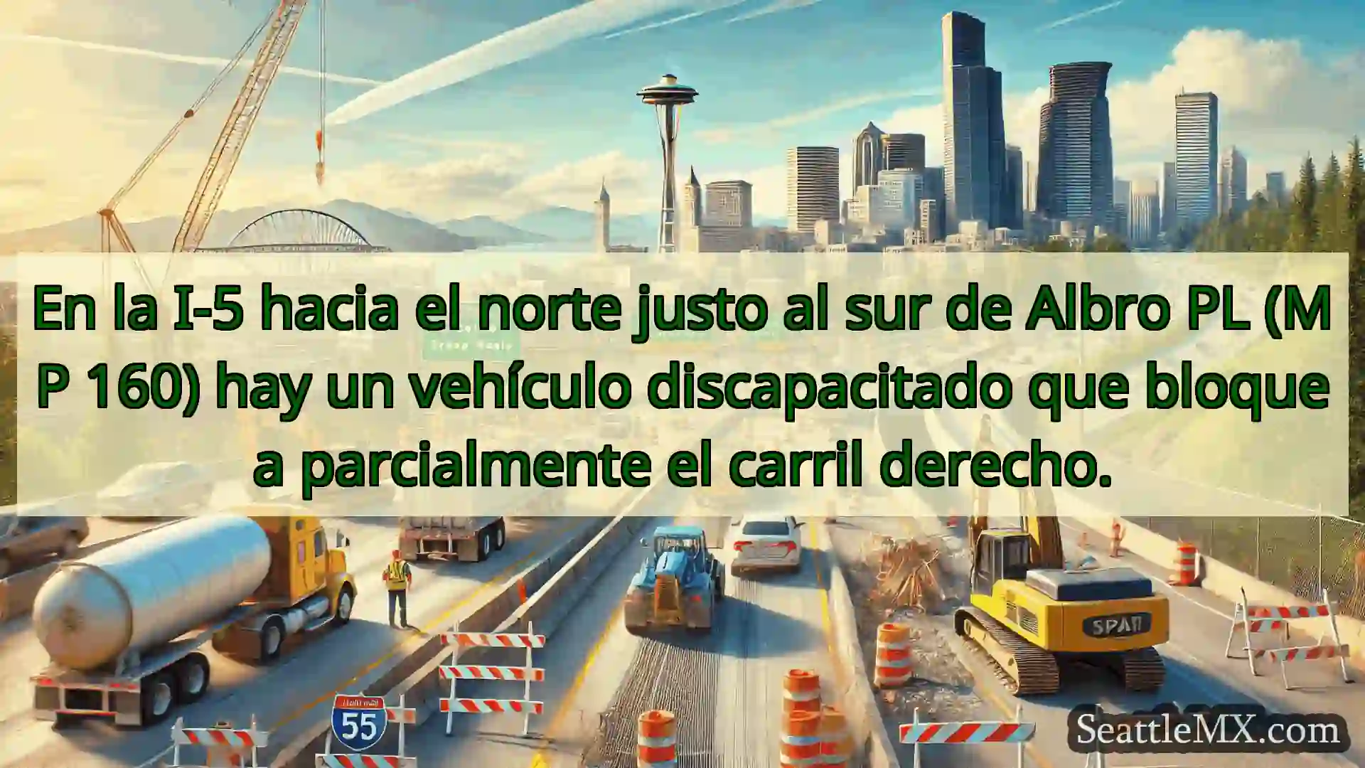 En la I-5 hacia el norte justo al sur de Albro PL