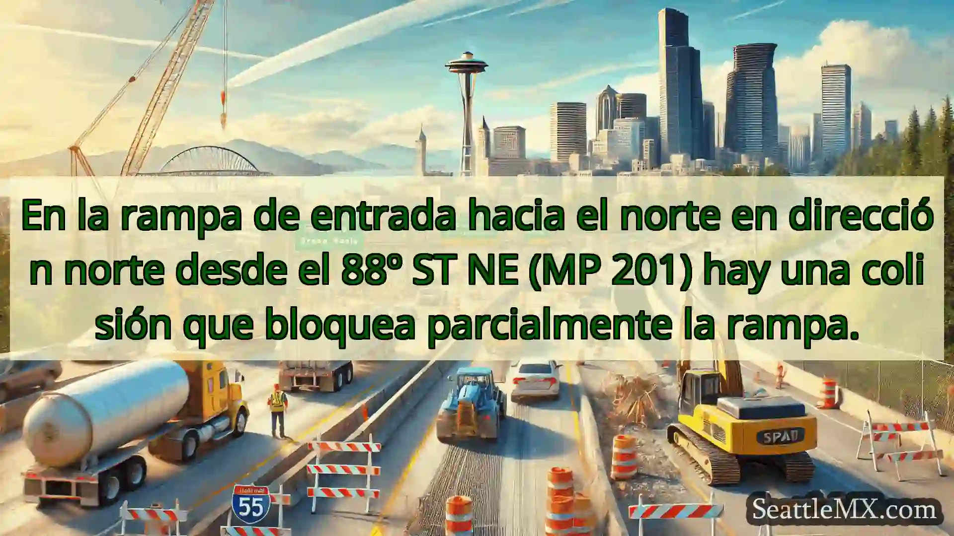 En la rampa de entrada hacia el norte en