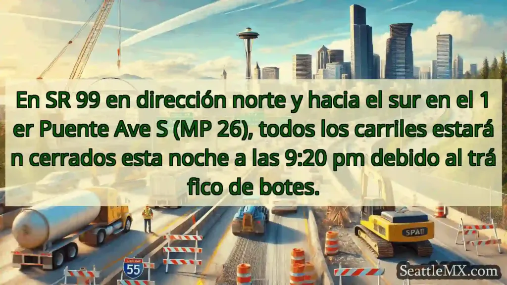 En SR 99 en dirección norte y hacia el sur en el