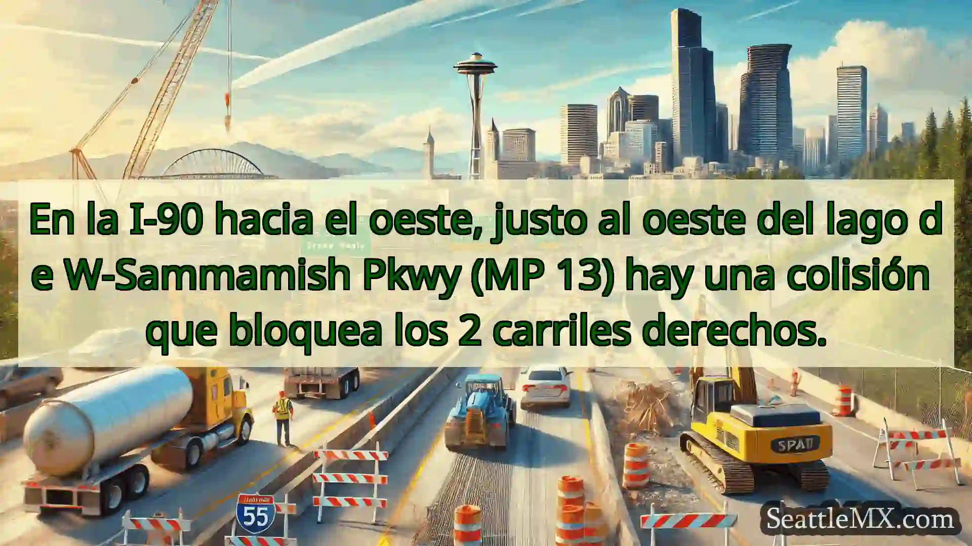 En la I-90 hacia el oeste, justo al oeste del