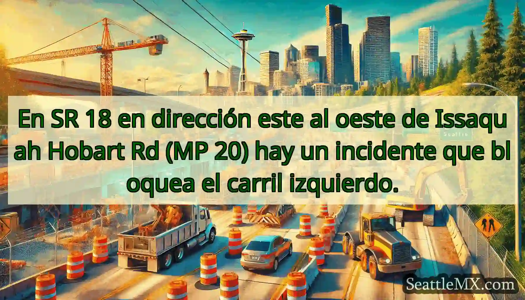 En SR 18 en dirección este al oeste de Issaquah