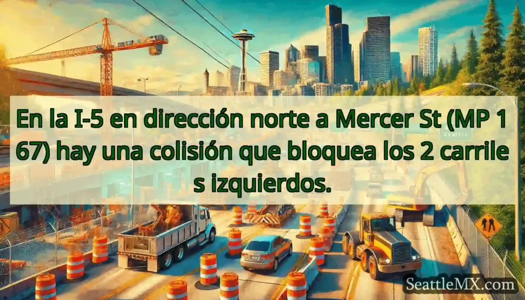 En la I-5 en dirección norte a Mercer St (MP 167)