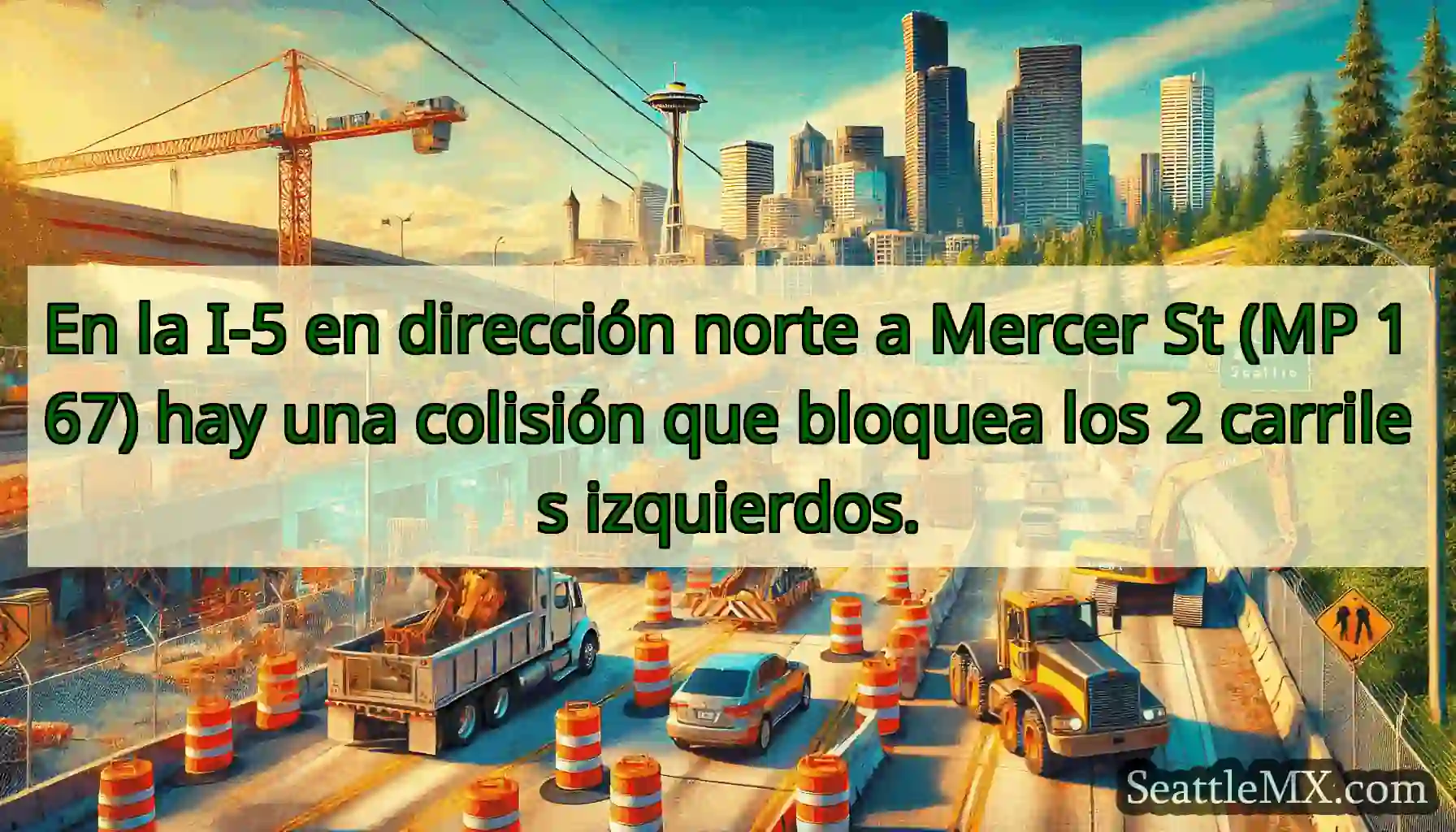 En la I-5 en dirección norte a Mercer St (MP 167)