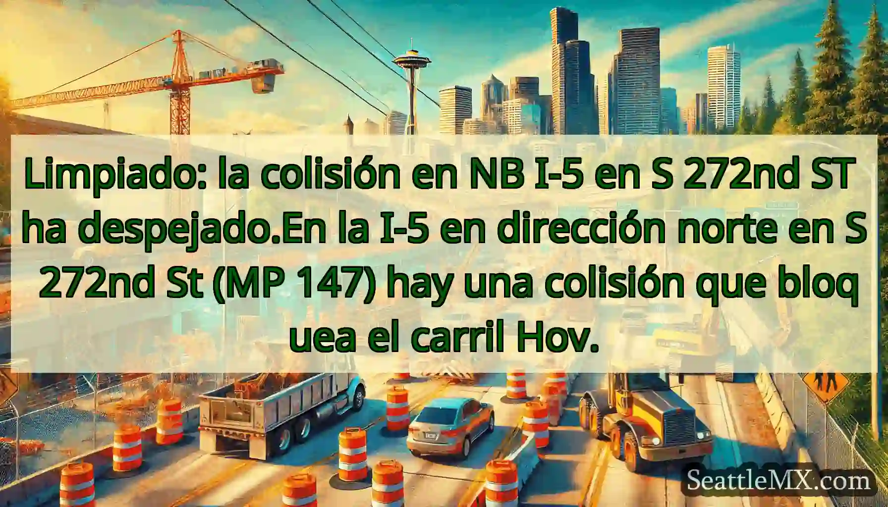 Limpiado: la colisión en NB I-5 en S 272nd ST ha