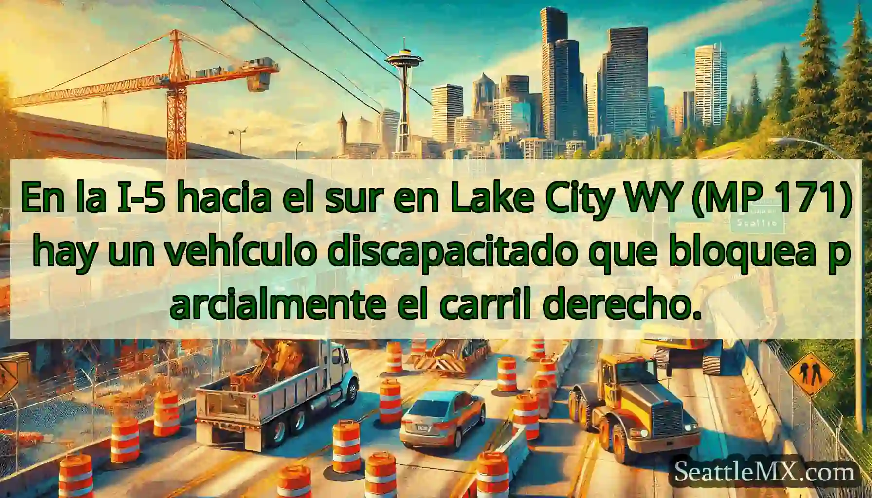 En la I-5 hacia el sur en Lake City WY (MP 171)