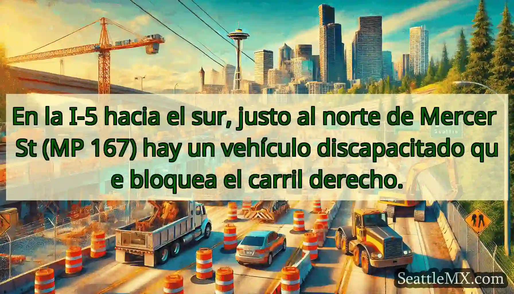 En la I-5 hacia el sur, justo al norte de Mercer