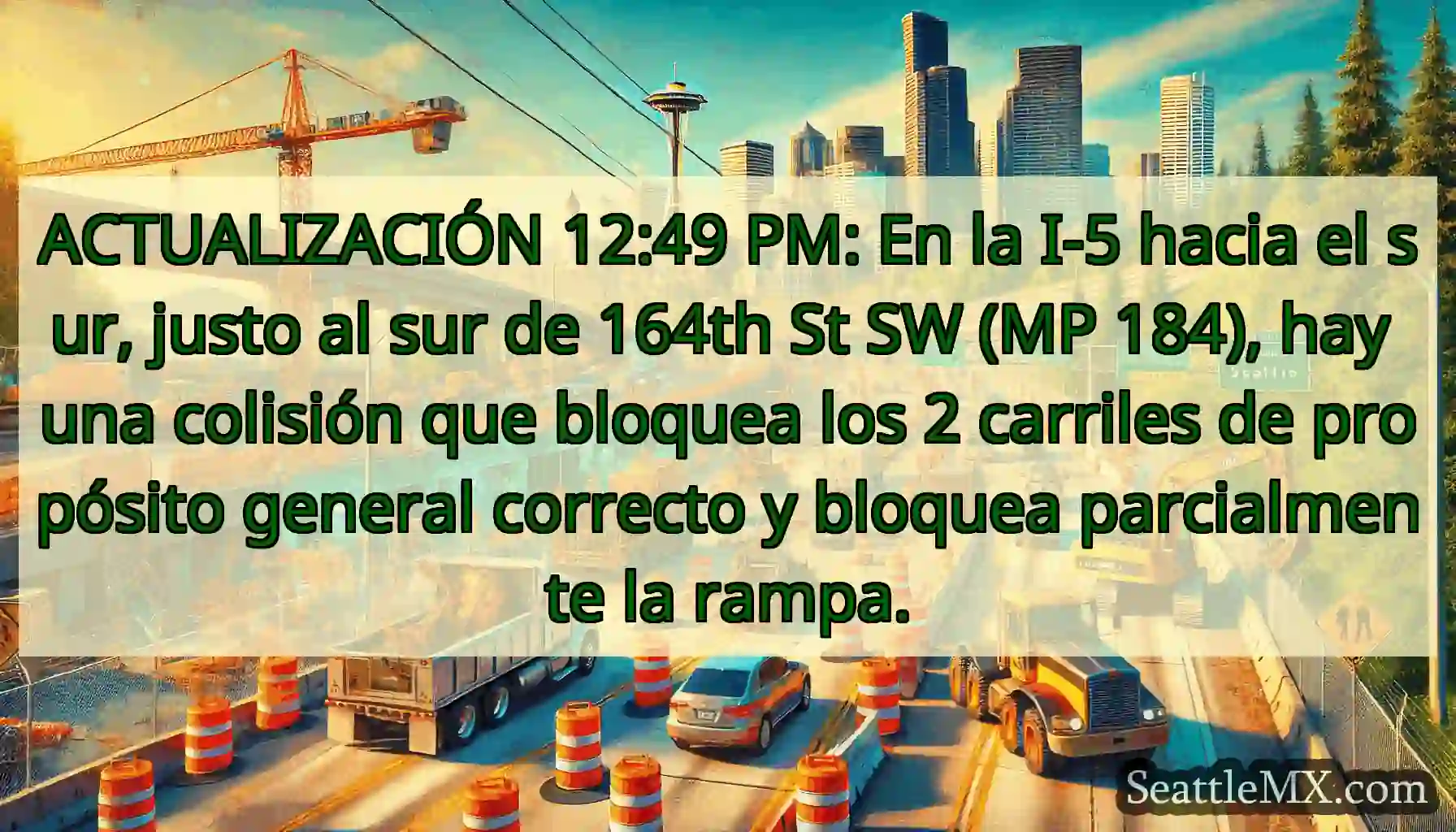 ACTUALIZACIÓN 12:49 PM: En la I-5 hacia el sur,