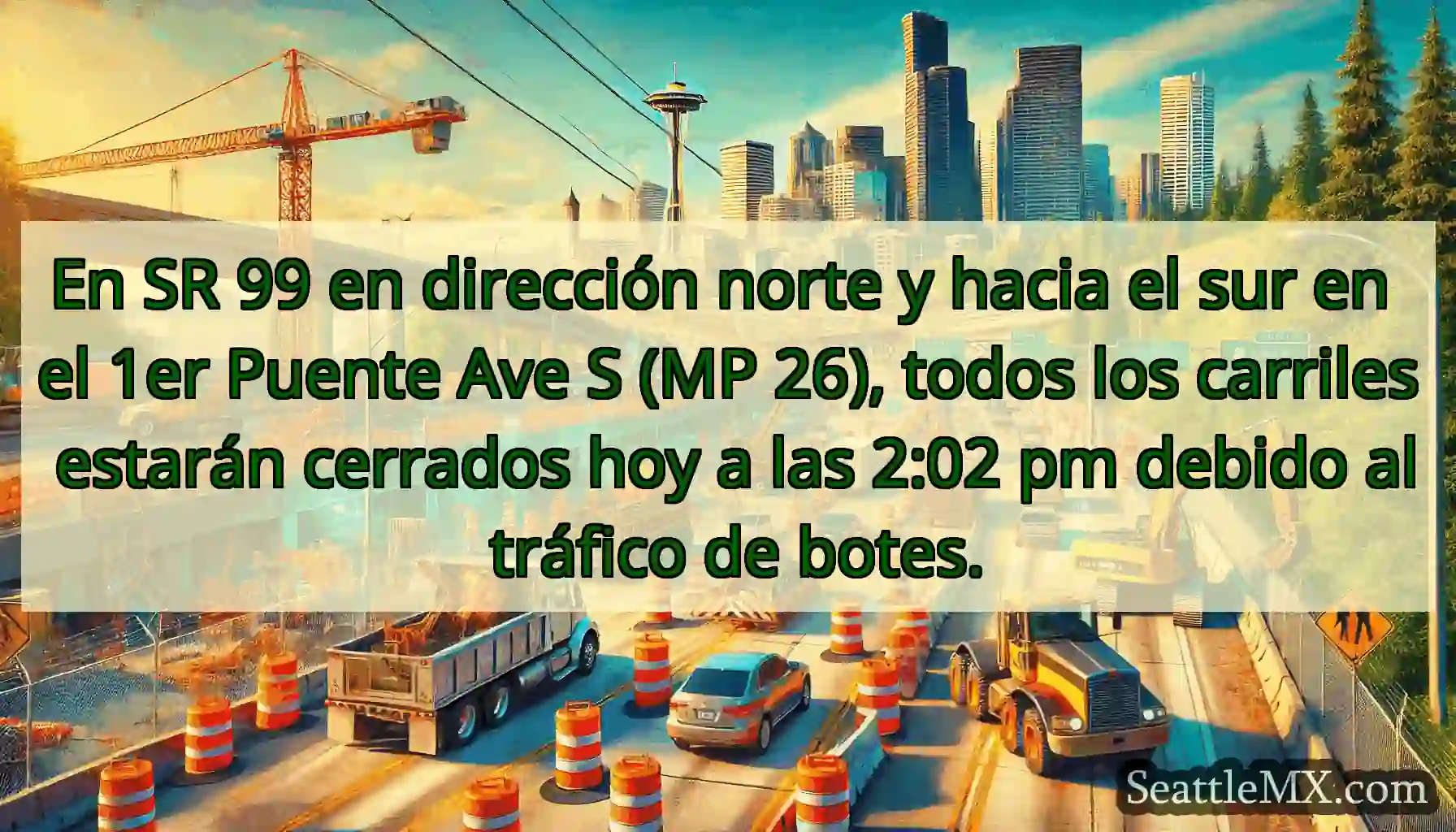En SR 99 en dirección norte y hacia el sur en el