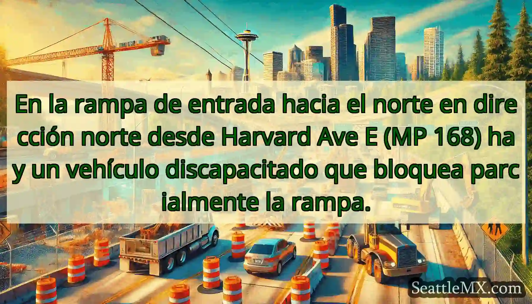 En la rampa de entrada hacia el norte en