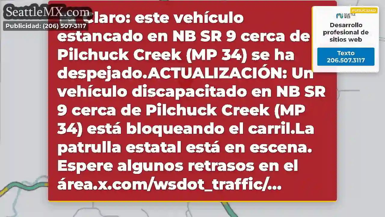 Claro: este vehículo estancado en NB SR 9 cerca