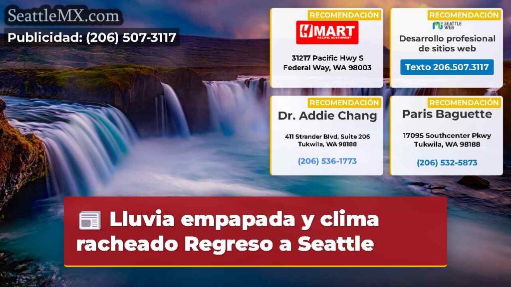 Lluvia empapada y clima racheado Regreso a Seattle