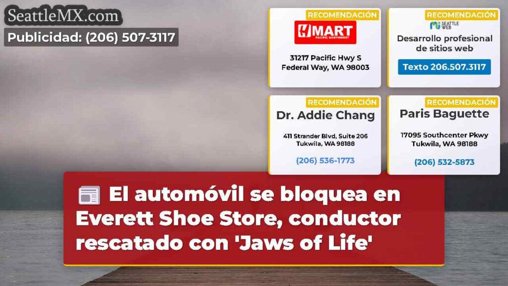 El automóvil se bloquea en Everett Shoe Store,