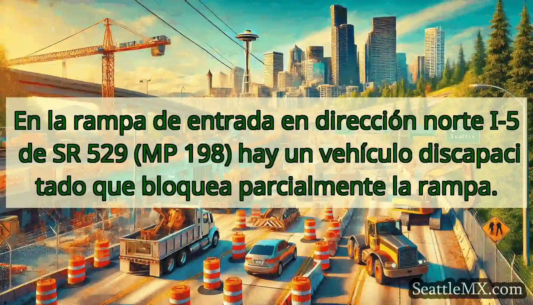 En la rampa de entrada en dirección norte I-5 de