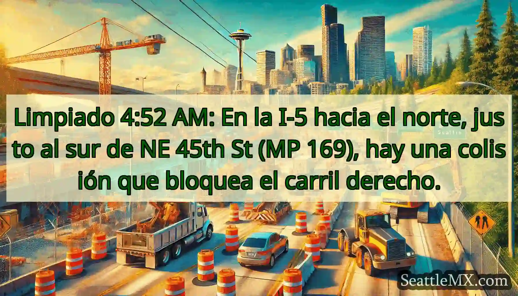 Limpiado 4:52 AM: En la I-5 hacia el norte, justo