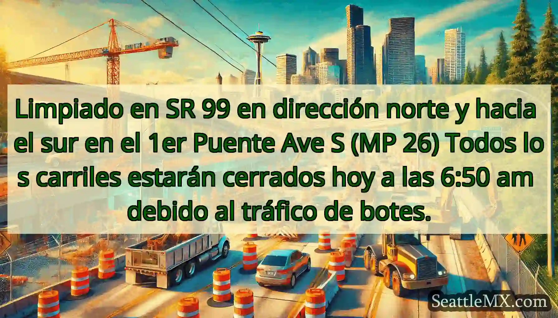 Limpiado en SR 99 en dirección norte y hacia el