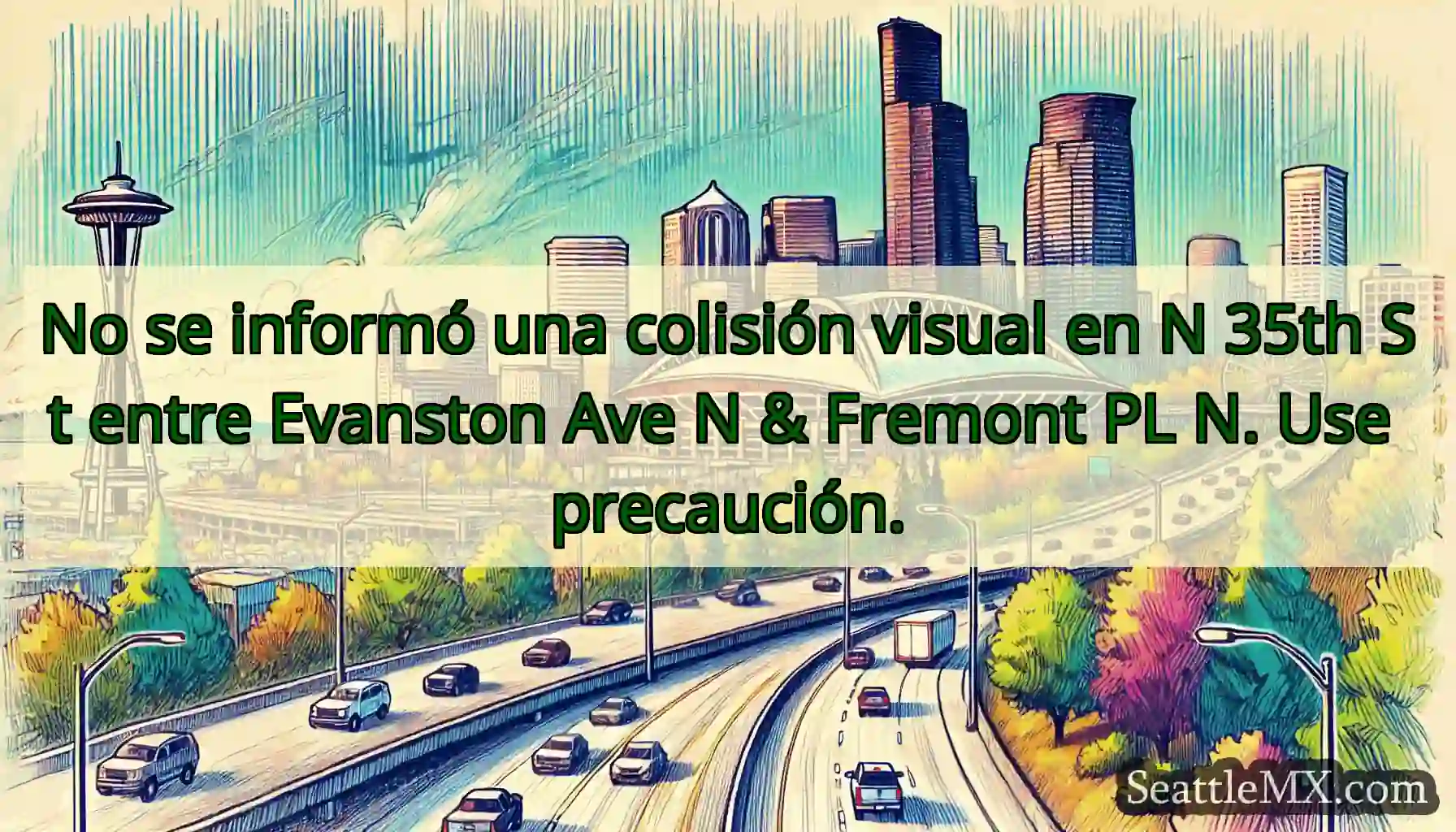 No se informó una colisión visual en N 35th St