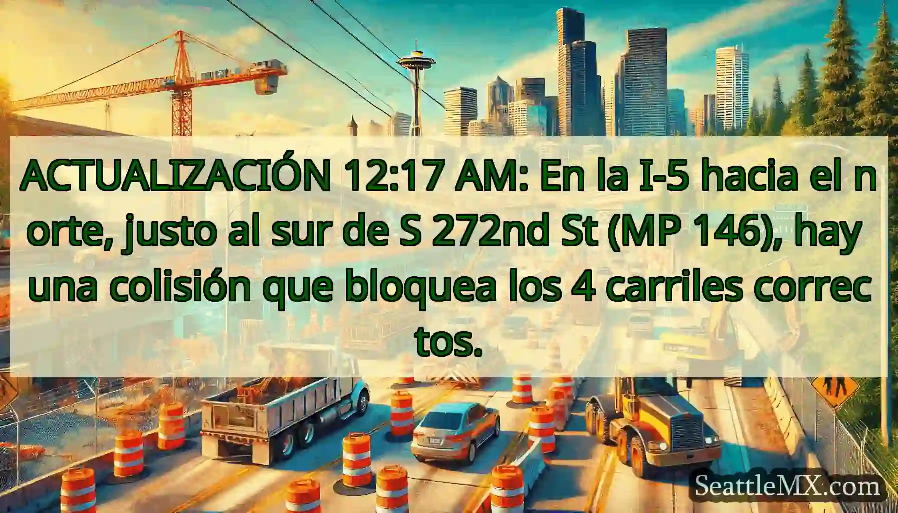ACTUALIZACIÓN 12:17 AM: En la I-5 hacia el norte,