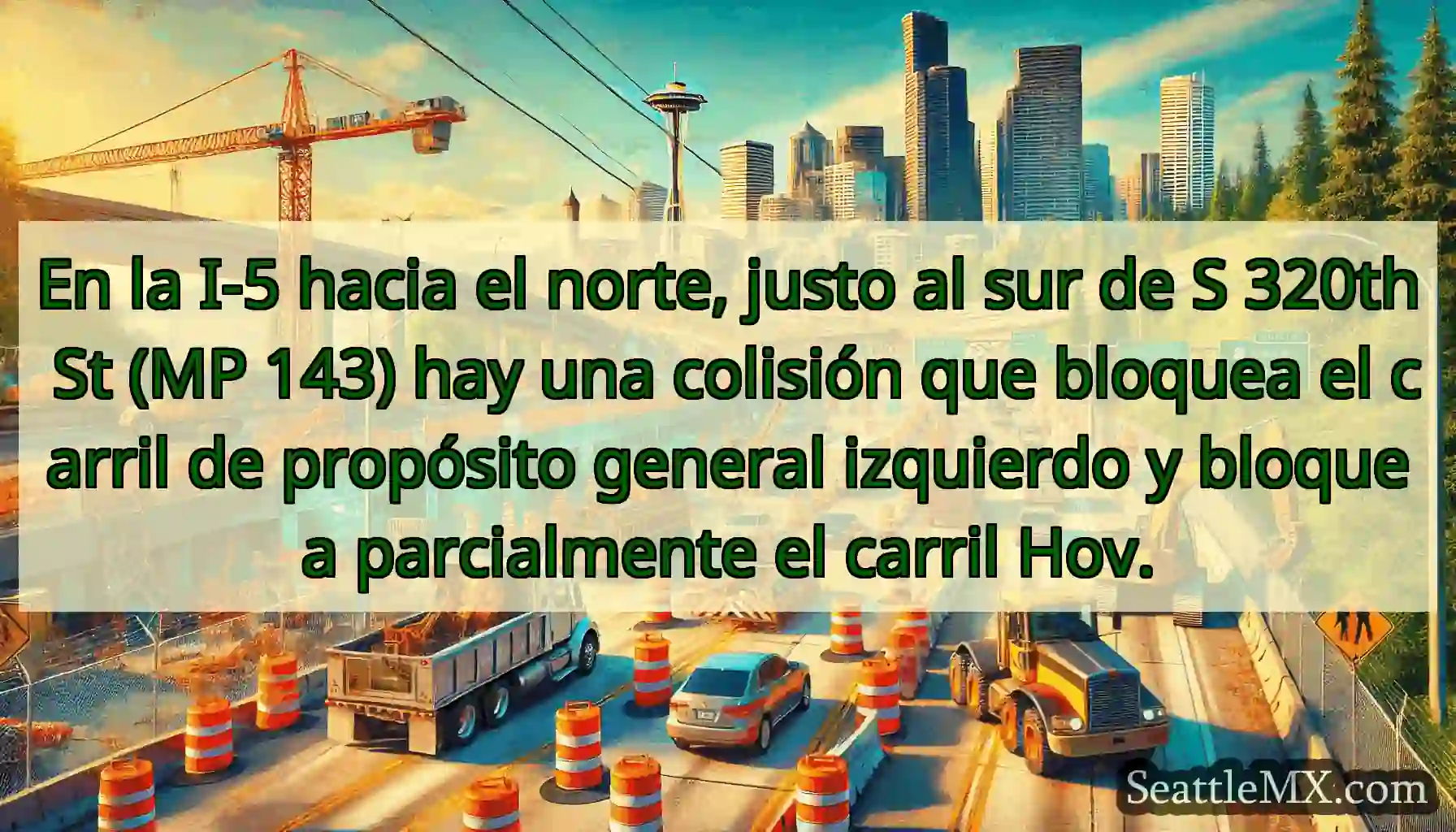 En la I-5 hacia el norte, justo al sur de S 320th