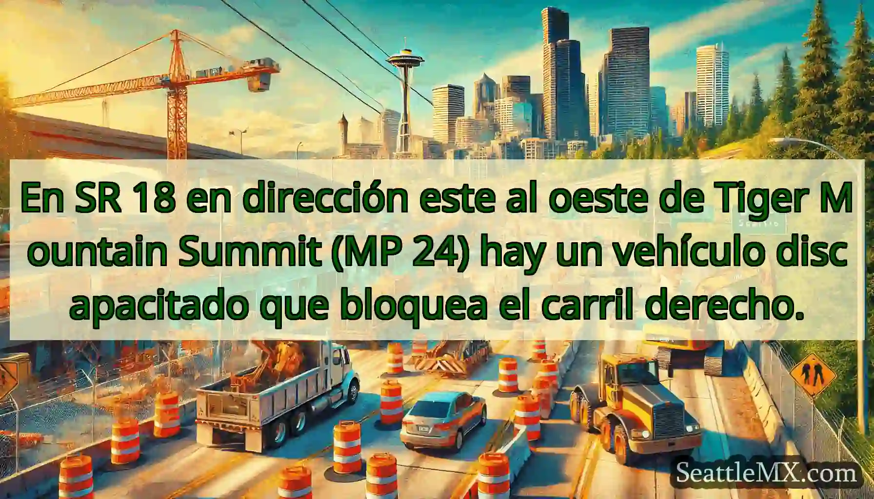 En SR 18 en dirección este al oeste de Tiger