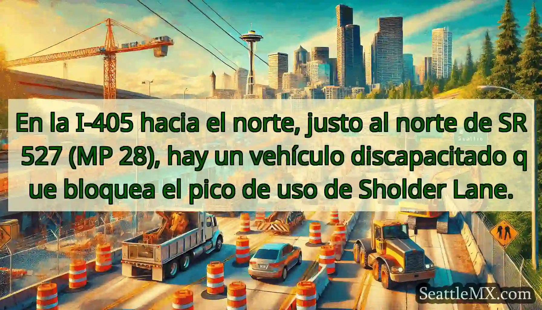 En la I-405 hacia el norte, justo al norte de SR