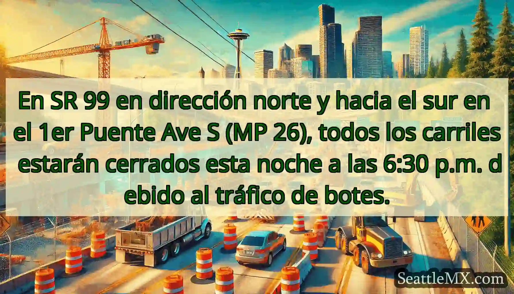 En SR 99 en dirección norte y hacia el sur en el