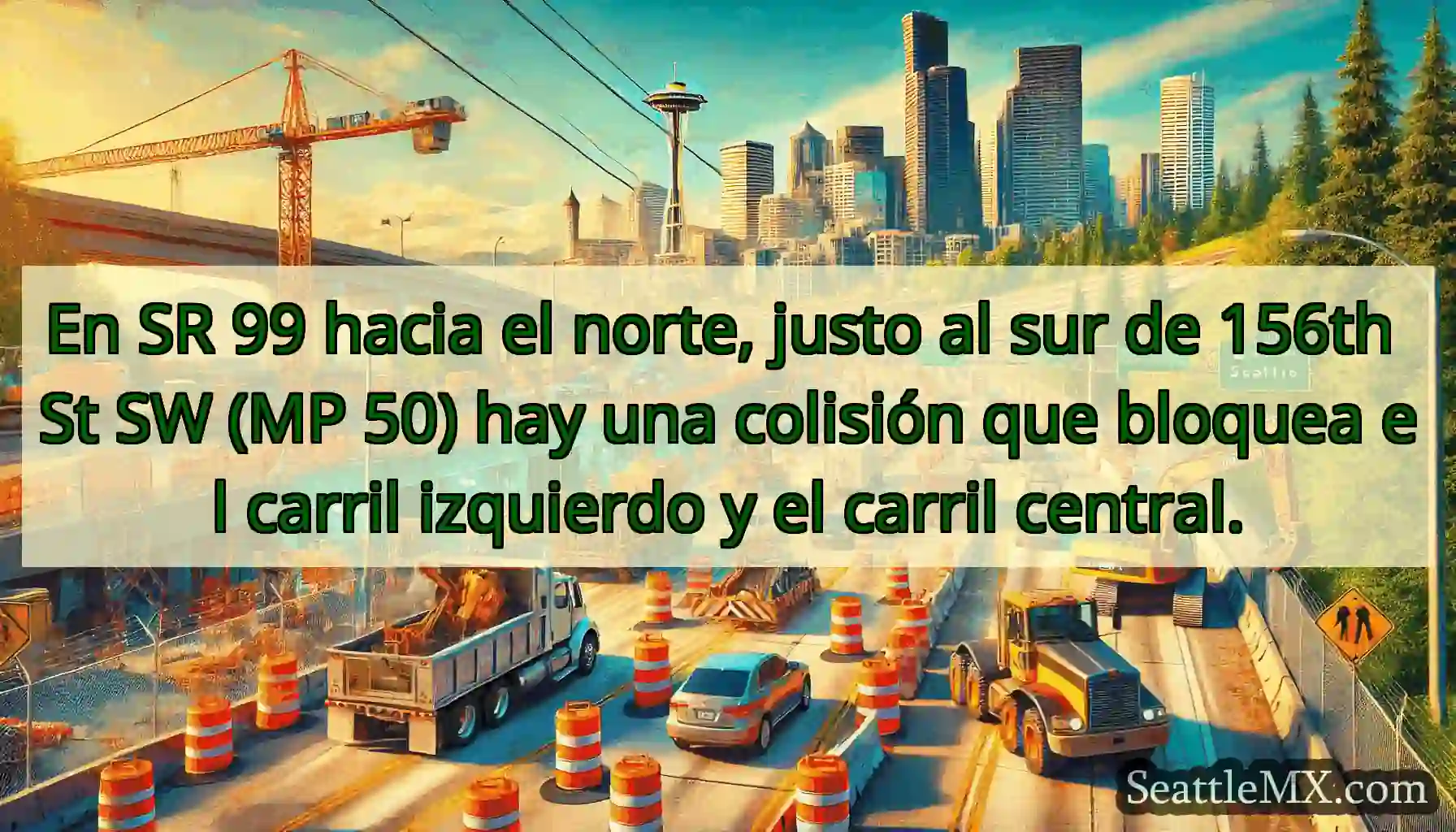 En SR 99 hacia el norte, justo al sur de 156th St