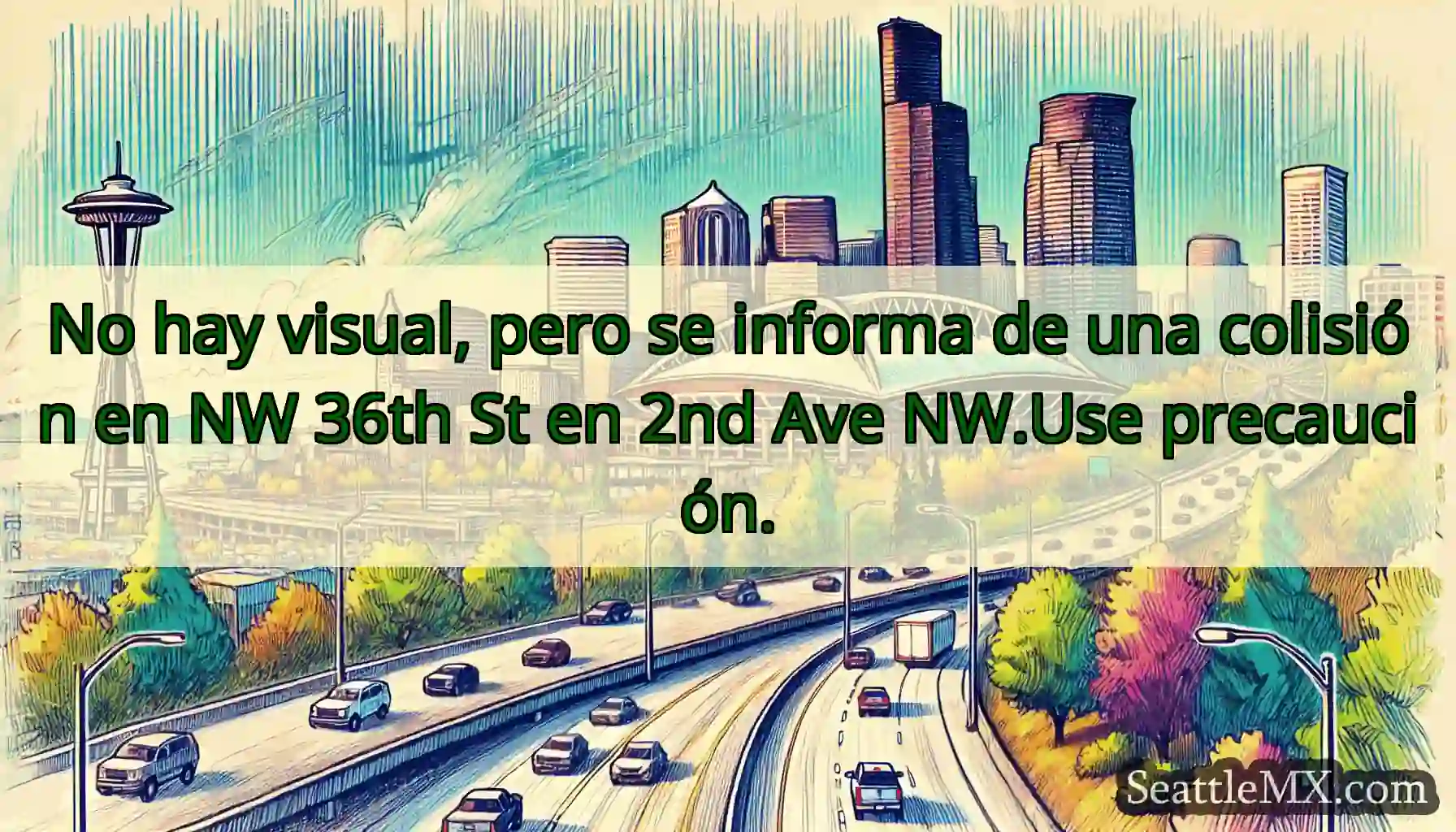 No hay visual, pero se informa de una colisión en